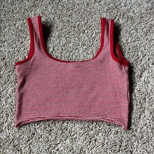 Cotton On Red and White Striped Crop Top